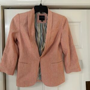 LOFT WOMENS BLAZER/JACKET LIGHT PINK/SALMON COLOR  SIZE XS TWEED